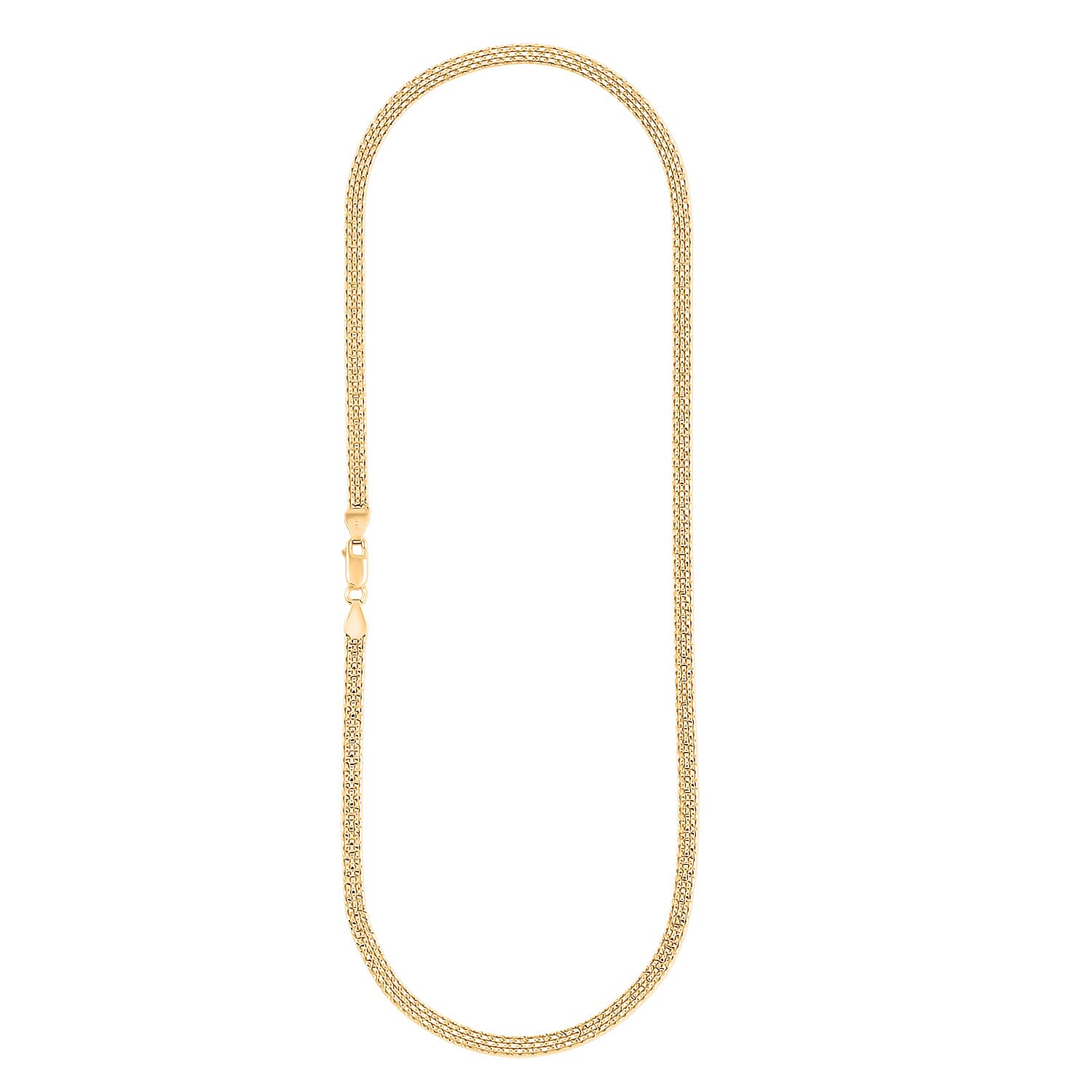 Italian Diamond-Cut Bismark Chain Necklace in 14K Yellow Gold Over Sterling Silver 8.28 Grams 20 Inches
