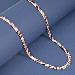 Italian Diamond-Cut Bismark Chain Necklace in 14K Rose Gold Over Sterling Silver 8.55 Grams 20 Inches