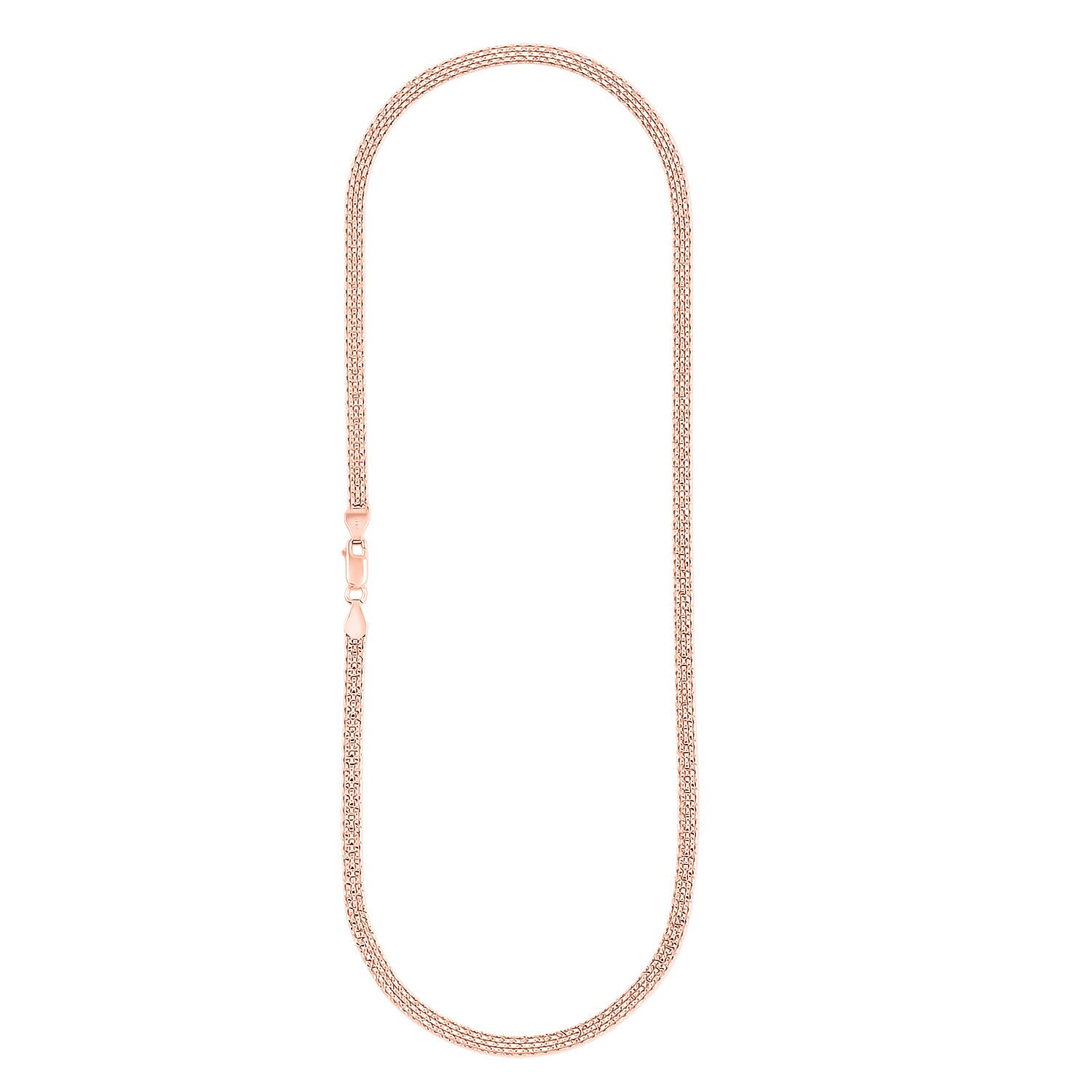 Italian Diamond-Cut Bismark Chain Necklace in 14K Rose Gold Over Sterling Silver 8.55 Grams 20 Inches
