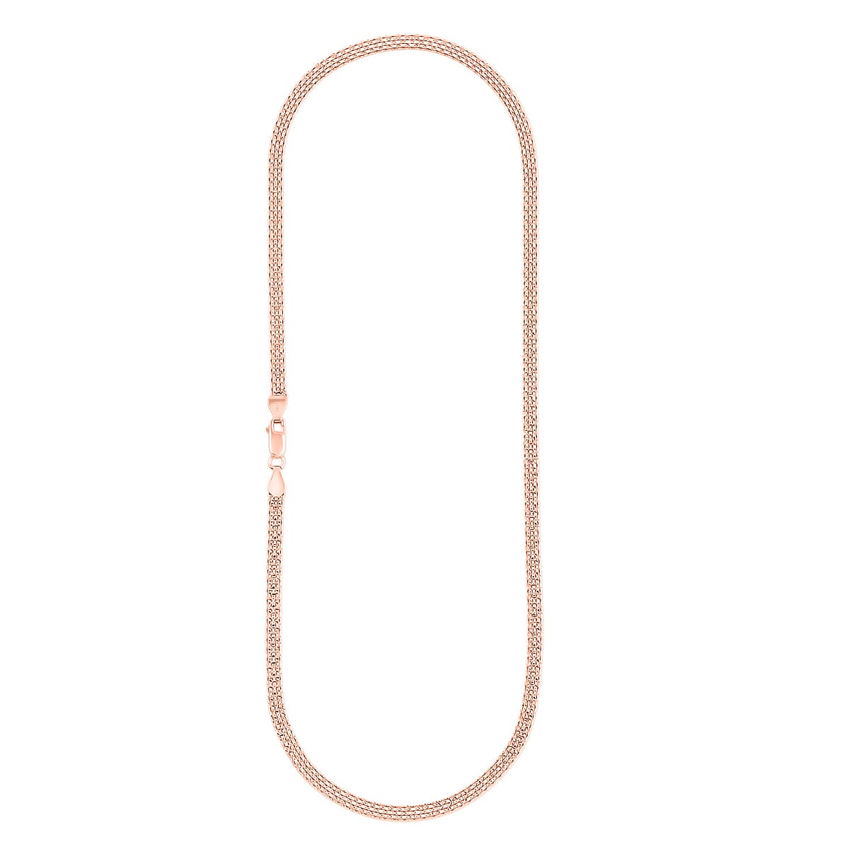 Italian Chain Necklace in 14K Rose Gold Over Sterling Silver 8.55 Grams 20 Inches image number 5