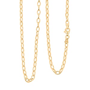 Italian Chain Necklace in 14K Yellow Gold Over Sterling Silver 8.80 Grams 20 Inches