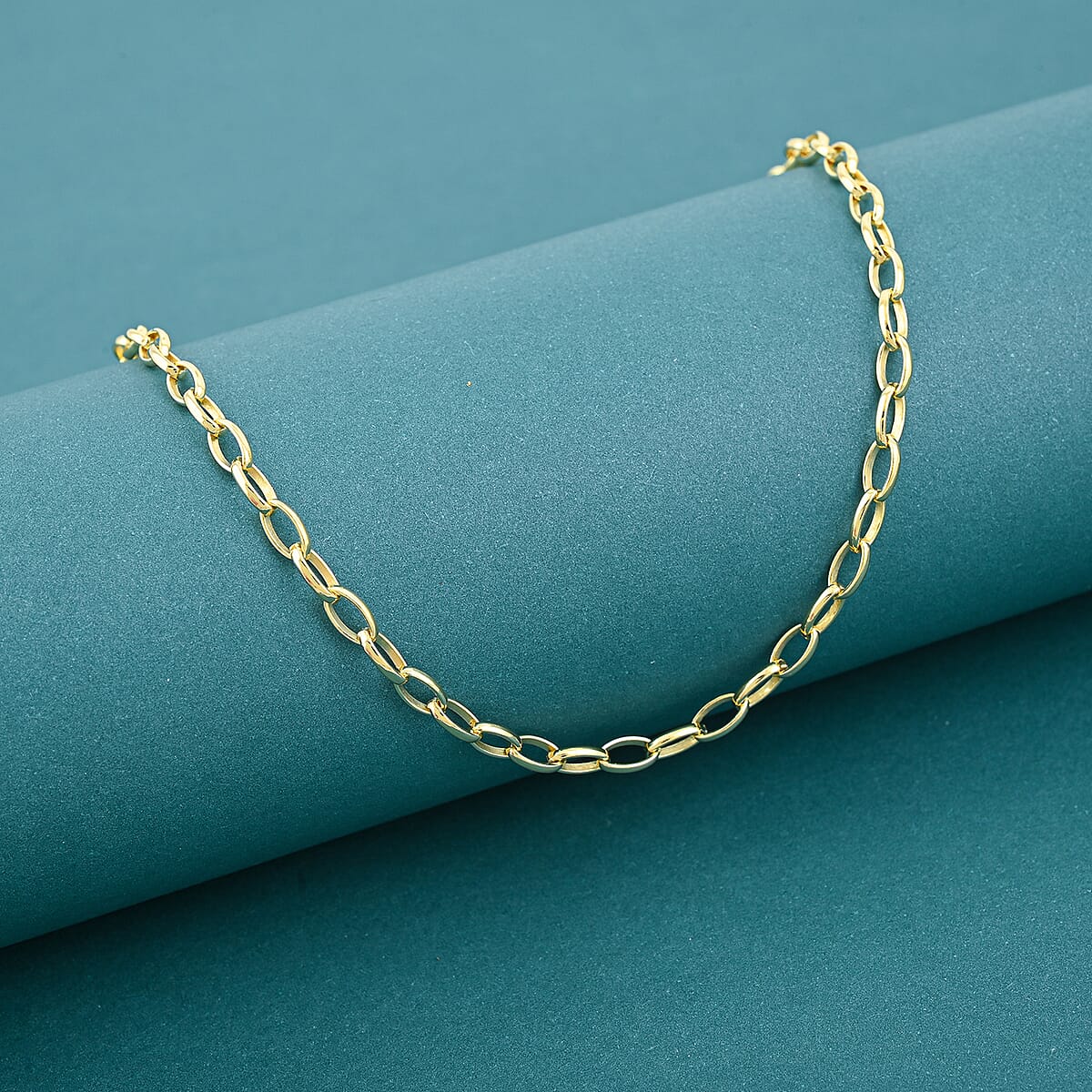 Italian Chain Necklace in 14K Yellow Gold Over Sterling Silver 8.80 Grams 20 Inches image number 1