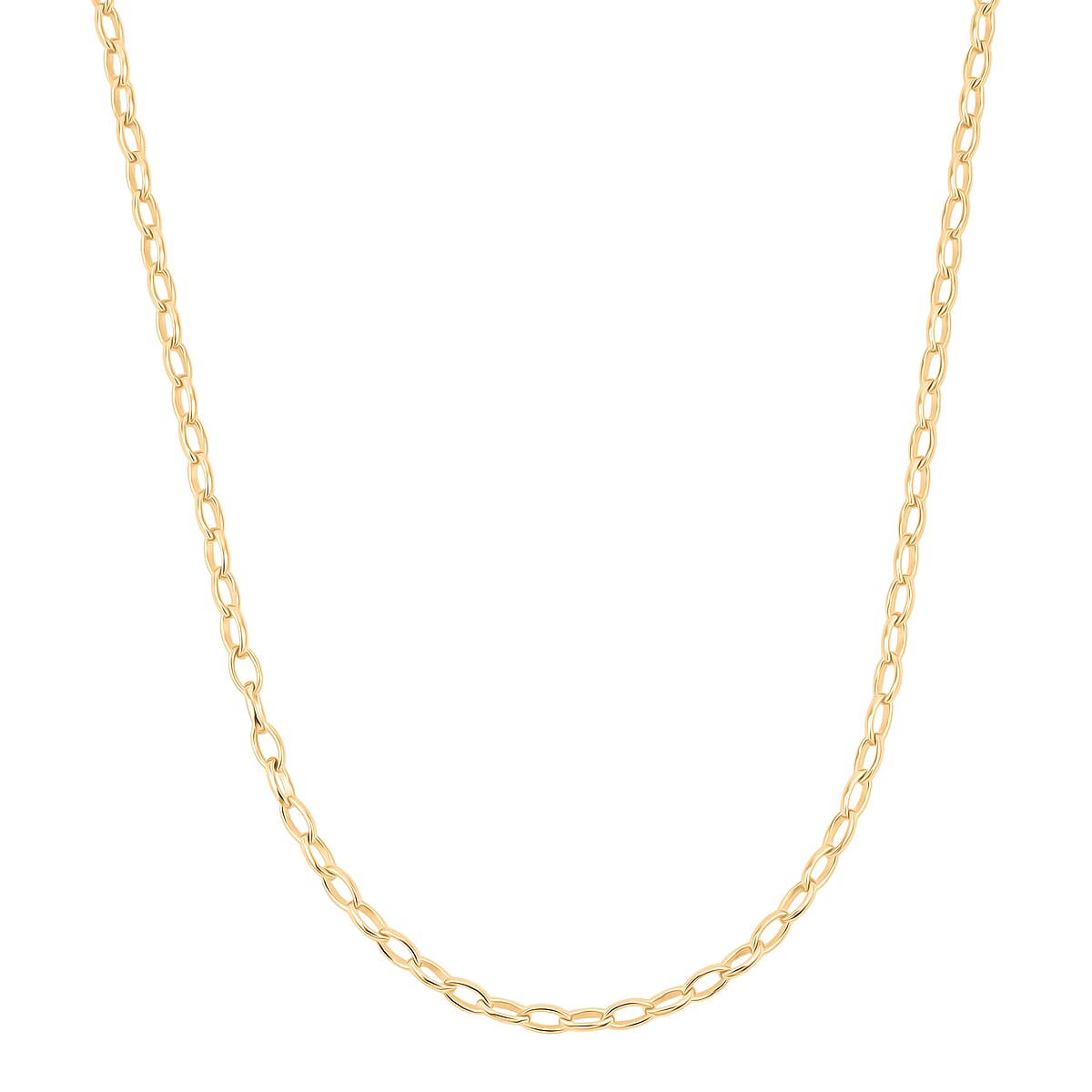 Italian Chain Necklace in 14K Yellow Gold Over Sterling Silver 8.80 Grams 20 Inches image number 3