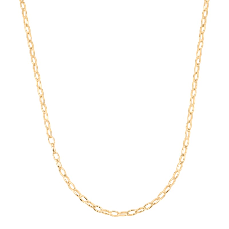 Italian Link Chain Necklace in 14K Yellow Gold Over Sterling Silver 8.80 Grams 20 Inches