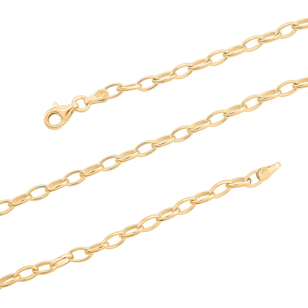 Italian Chain Necklace in 14K Yellow Gold Over Sterling Silver 8.80 Grams 20 Inches image number 5