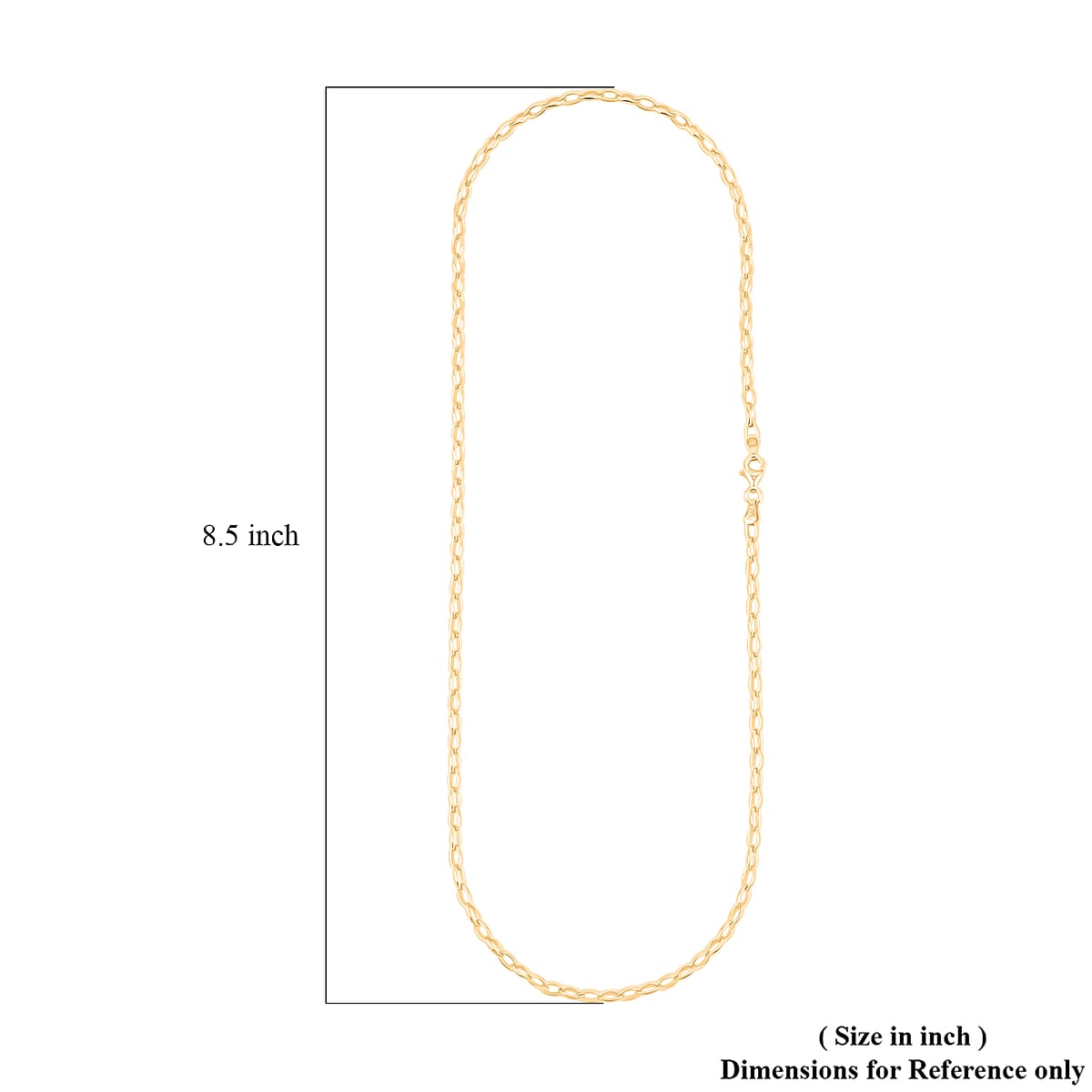 Italian Chain Necklace in 14K Yellow Gold Over Sterling Silver 8.80 Grams 20 Inches image number 6