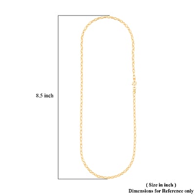 Italian Link Chain Necklace in 14K Yellow Gold Over Sterling Silver 8.80 Grams 20 Inches