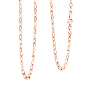 Italian Chain Necklace in 14K Rose Gold Over Sterling Silver 8 Grams 20 Inches