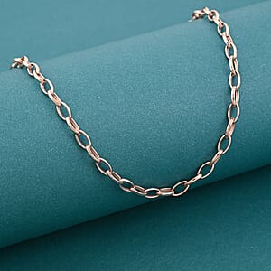 Italian Chain Necklace in 14K Rose Gold Over Sterling Silver 8 Grams 20 Inches