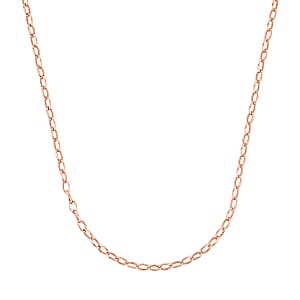 Italian Chain Necklace in 14K Rose Gold Over Sterling Silver 8 Grams 20 Inches