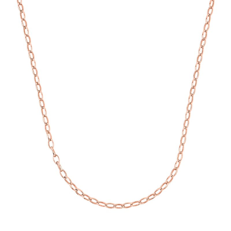 Italian Link Chain Necklace in 14K Rose Gold Over Sterling Silver 8 Grams 20 Inches