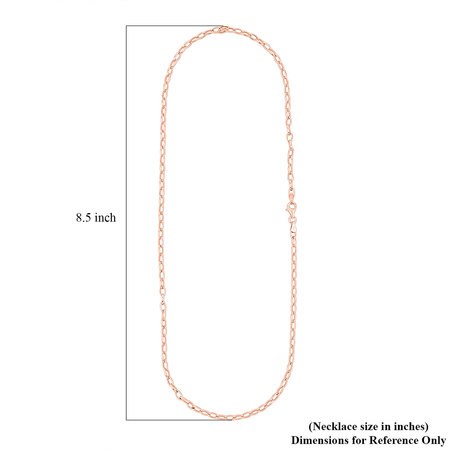 Italian Link Chain Necklace in 14K Rose Gold Over Sterling Silver 8 Grams 20 Inches