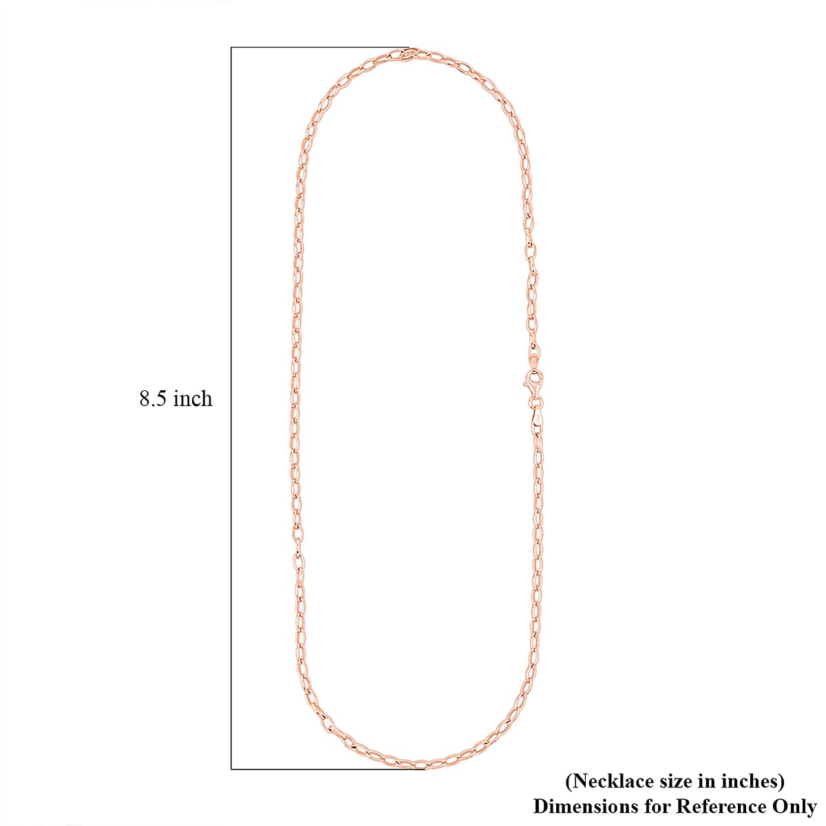 Italian Chain Necklace in 14K Rose Gold Over Sterling Silver 8 Grams 20 Inches image number 6