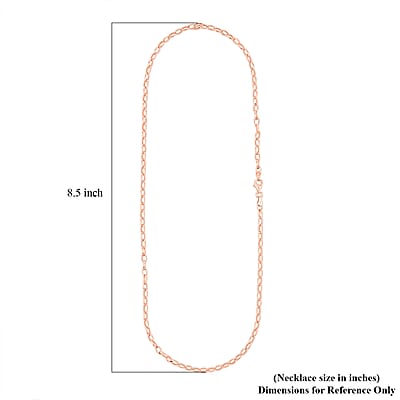 Italian Link Chain Necklace in 14K Rose Gold Over Sterling Silver 8 Grams 20 Inches