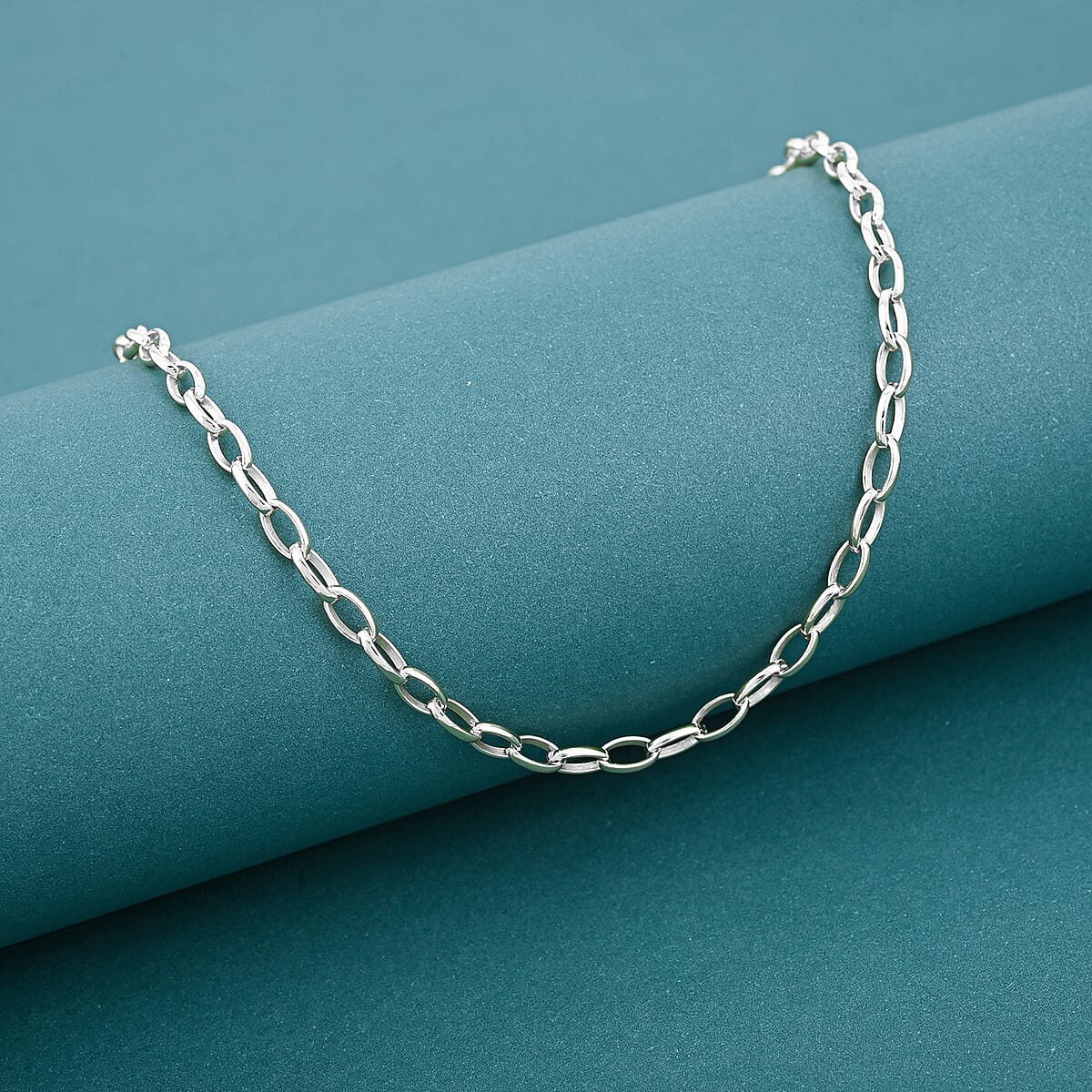 Italian Chain Necklace in Sterling Silver 8.10 Grams 20 Inches image number 1