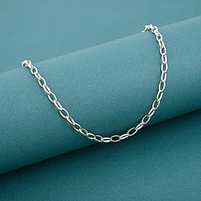 Italian Link Chain Necklace in Sterling Silver 8.10 Grams 20 Inches
