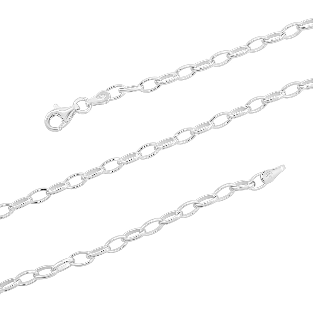 Italian Chain Necklace in Sterling Silver 8.10 Grams 20 Inches image number 5