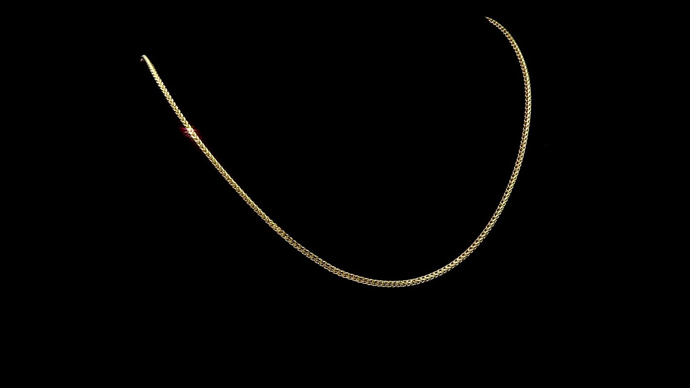 Italian Box Chain Necklace in 14K Yellow Gold Over Sterling Silver 9.07 Grams 20 Inches