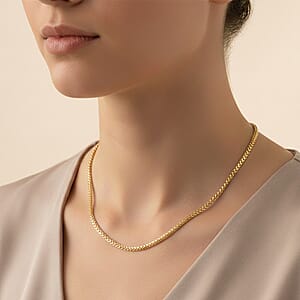Italian Chain Necklace in 14K Yellow Gold Over Sterling Silver 9.07 Grams 20 Inches