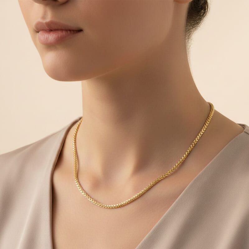 Italian Box Chain Necklace in 14K Yellow Gold Over Sterling Silver 9.07 Grams 20 Inches