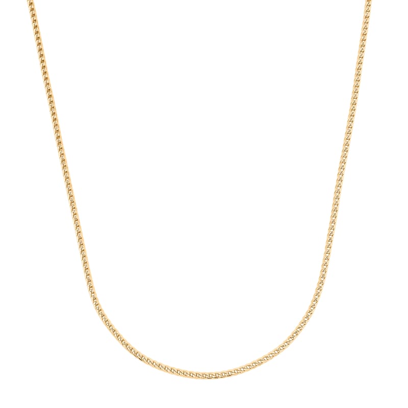 Italian Box Chain Necklace in 14K Yellow Gold Over Sterling Silver 9.07 Grams 20 Inches