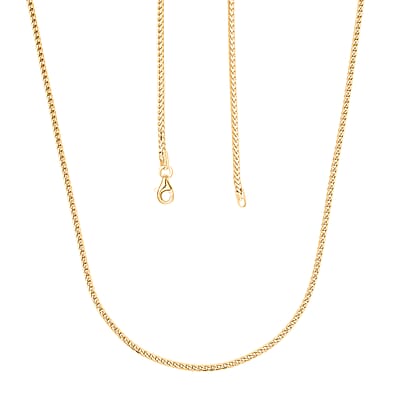 Italian Box Chain Necklace in 14K Yellow Gold Over Sterling Silver 9.07 Grams 20 Inches