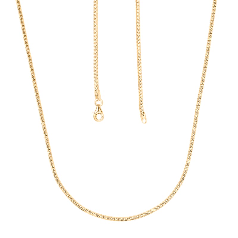Italian Box Chain Necklace in 14K Yellow Gold Over Sterling Silver 9.07 Grams 20 Inches