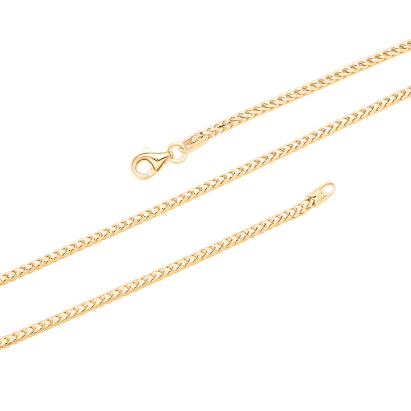 Italian Box Chain Necklace in 14K Yellow Gold Over Sterling Silver 9.07 Grams 20 Inches