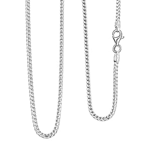 Italian Chain Necklace in Rhodium Over Sterling Silver 8.88 Grams 20 Inches
