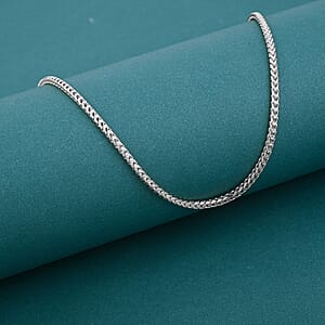 Italian Chain Necklace in Rhodium Over Sterling Silver 8.88 Grams 20 Inches