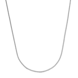 Italian Chain Necklace in Rhodium Over Sterling Silver 8.88 Grams 20 Inches