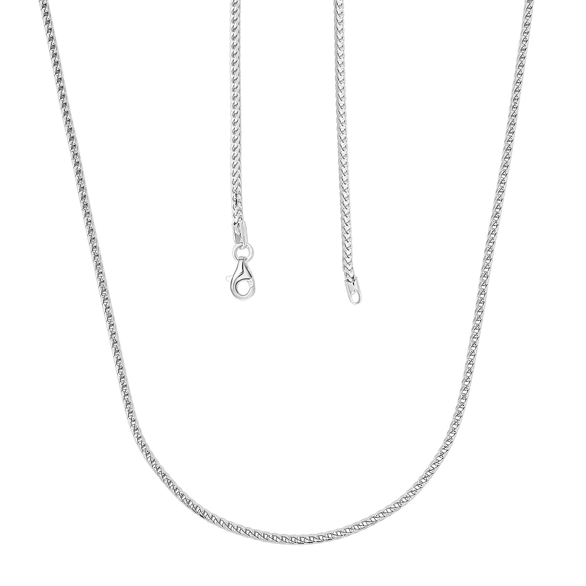Italian Chain Necklace in Rhodium Over Sterling Silver 8.88 Grams 20 Inches image number 4