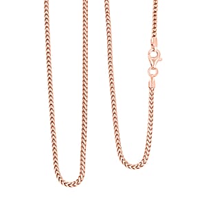 Italian Chain Necklace in 14K Rose Gold Over Sterling Silver 8.96 Grams 20 Inches