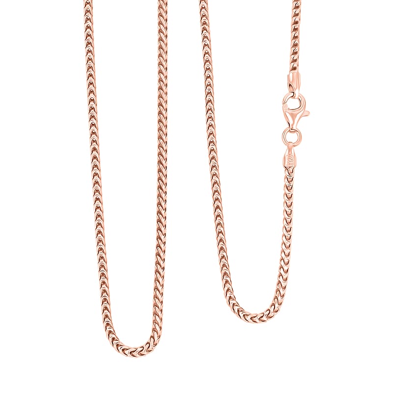 Italian Rope Chain Necklace in 14K Rose Gold Over Sterling Silver 8.96 Grams 20 Inches