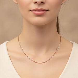 Italian Chain Necklace in 14K Rose Gold Over Sterling Silver 8.96 Grams 20 Inches