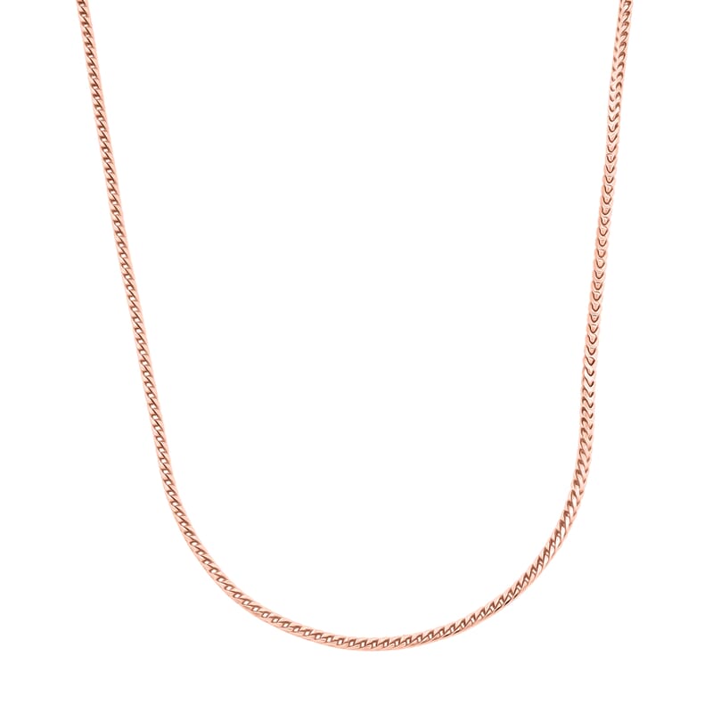 Italian Box Chain Necklace in 14K Rose Gold Over Sterling Silver 8.96 Grams 20 Inches