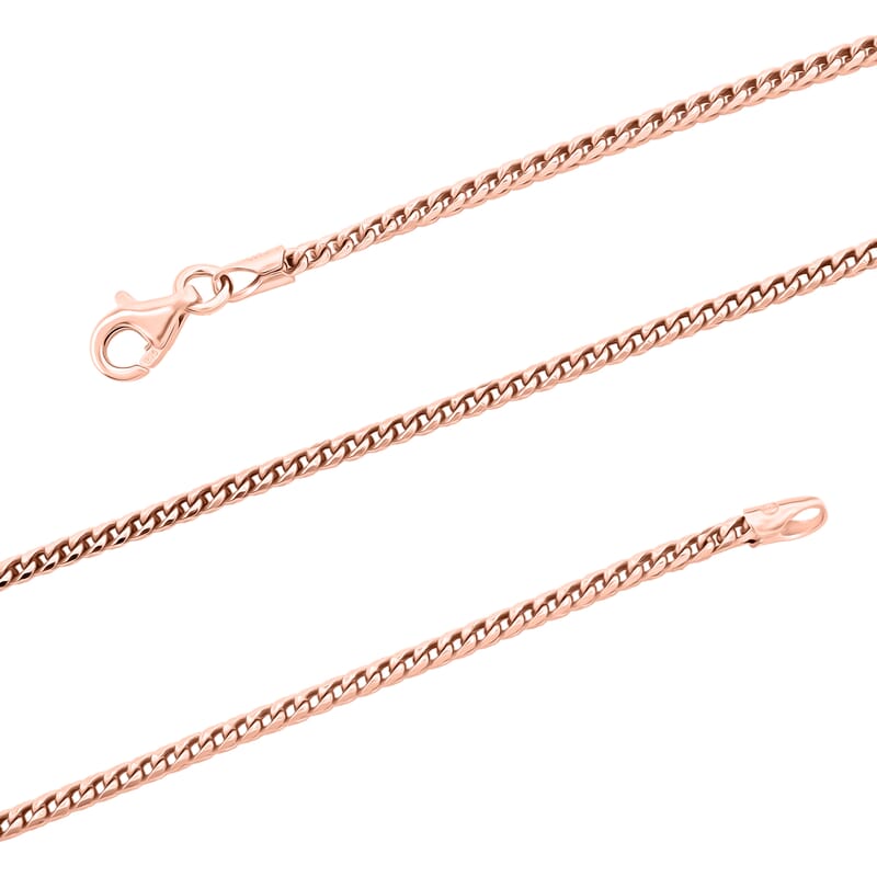 Italian Box Chain Necklace in 14K Rose Gold Over Sterling Silver 8.96 Grams 20 Inches