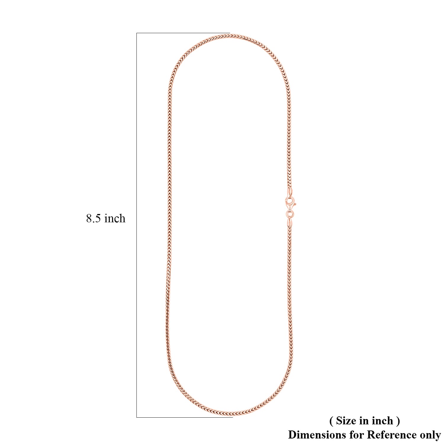 Italian Box Chain Necklace in 14K Rose Gold Over Sterling Silver 8.96 Grams 20 Inches
