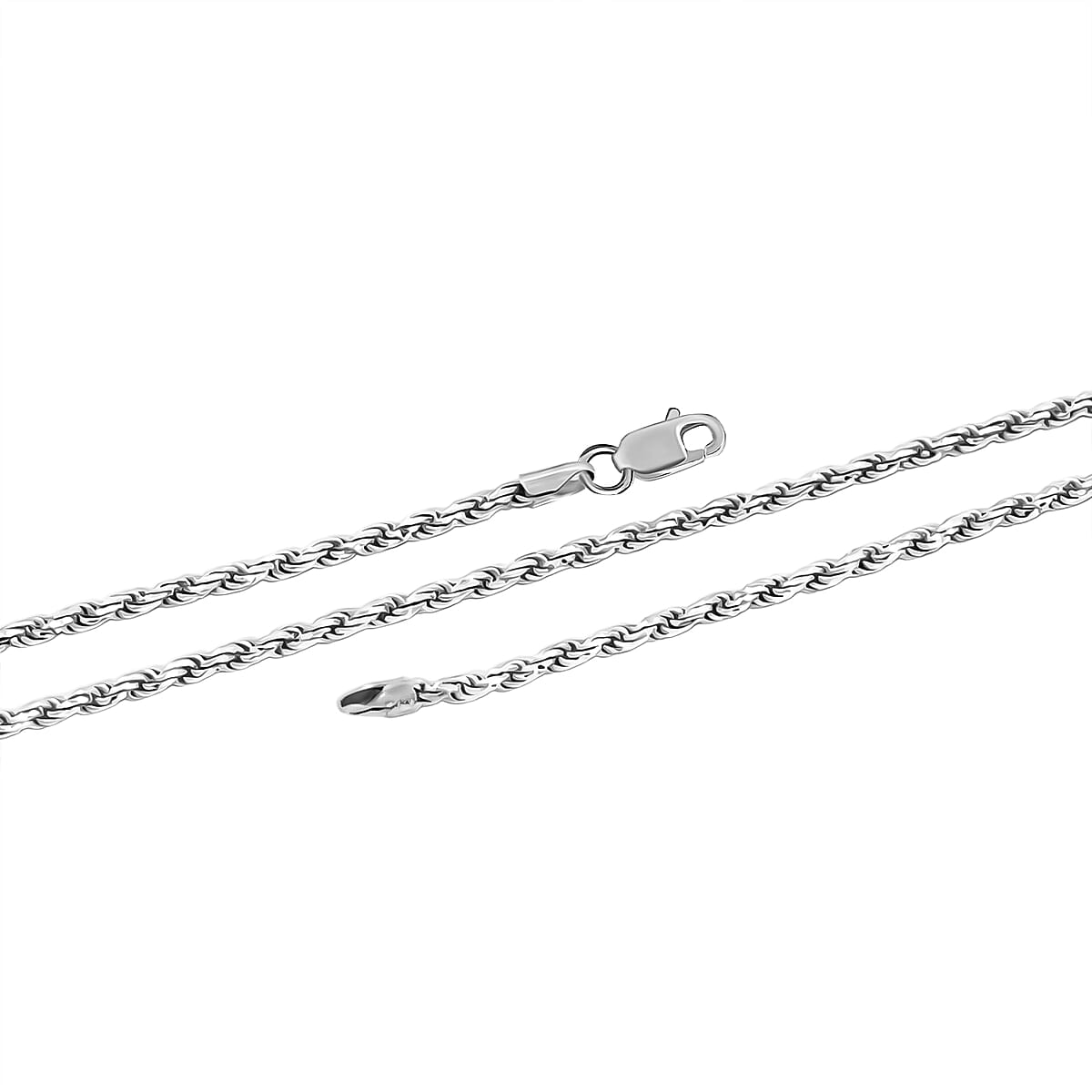 Italian Chain Necklace in Rhodium Over Sterling Silver 8.69 Grams 20 Inches image number 5