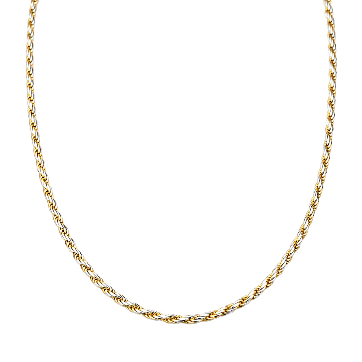 Italian Chain Necklace in 14K YG Over and Sterling Silver 9.03 Grams 20 Inches image number 3