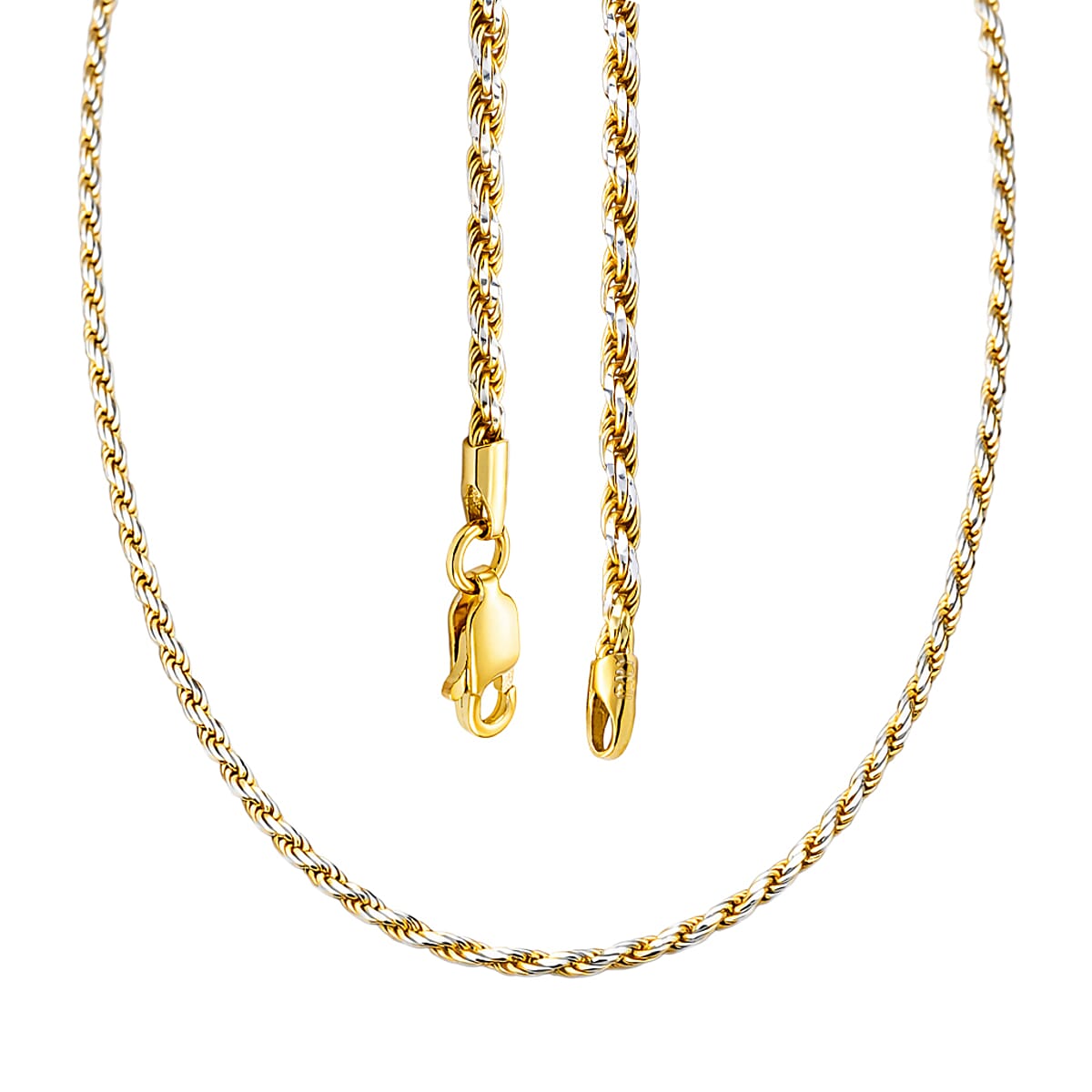 Italian Chain Necklace in 14K YG Over and Sterling Silver 9.03 Grams 20 Inches image number 4