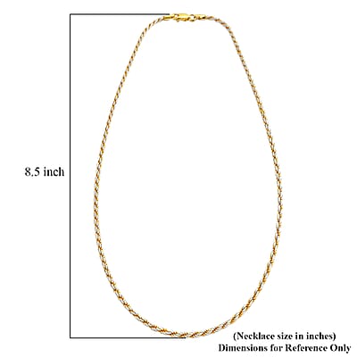 Italian Rope Chain Necklace in 14K YG Over and Sterling Silver 9.03 Grams 20 Inches