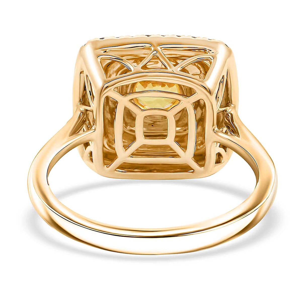 Luxoro 14K Yellow Gold AAA Madagascar Yellow Sapphire, Diamond (G-H, I2) (0.48 cts) Ring (Size 7.5) 1.35 ctw image number 6