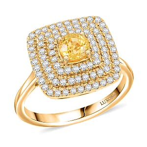 Luxoro AAA Madagascar Yellow Sapphire and G-H I2 Diamond 1.35 ctw Ring in 14K Yellow Gold (Size 8.0)
