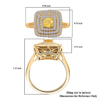 Luxoro AAA Madagascar Yellow Sapphire and G-H I2 Diamond 1.35 ctw Ring in 14K Yellow Gold (Size 8.0)