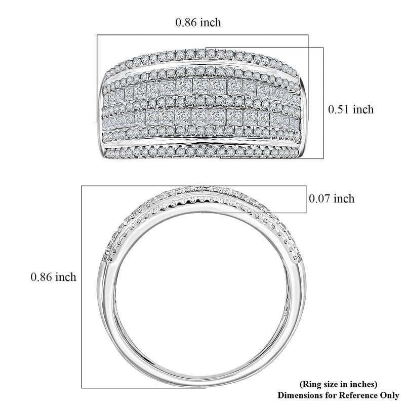 White Diamond Ring in 14K White Gold 1.00 ctw (Size 5.0)