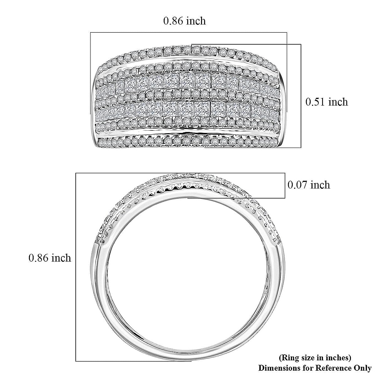 White Diamond 1.00 ctw Ring in 14K White Gold (Size 6.0) 5 Grams image number 5