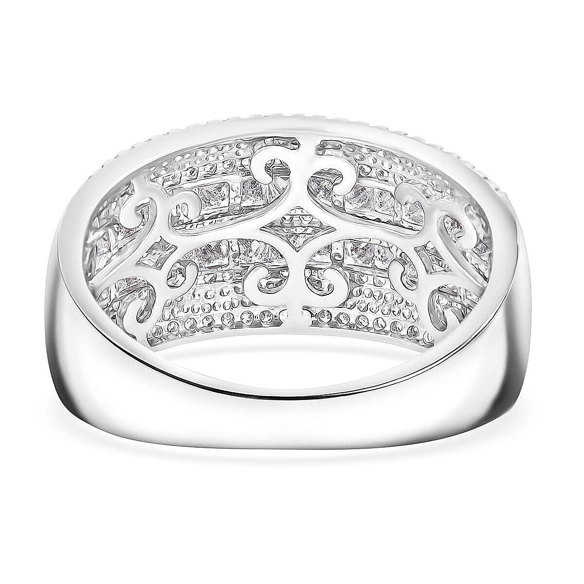 14K White Gold White Diamond Ring (Size 6.0) (5 g) 1.00 ctw image number 4