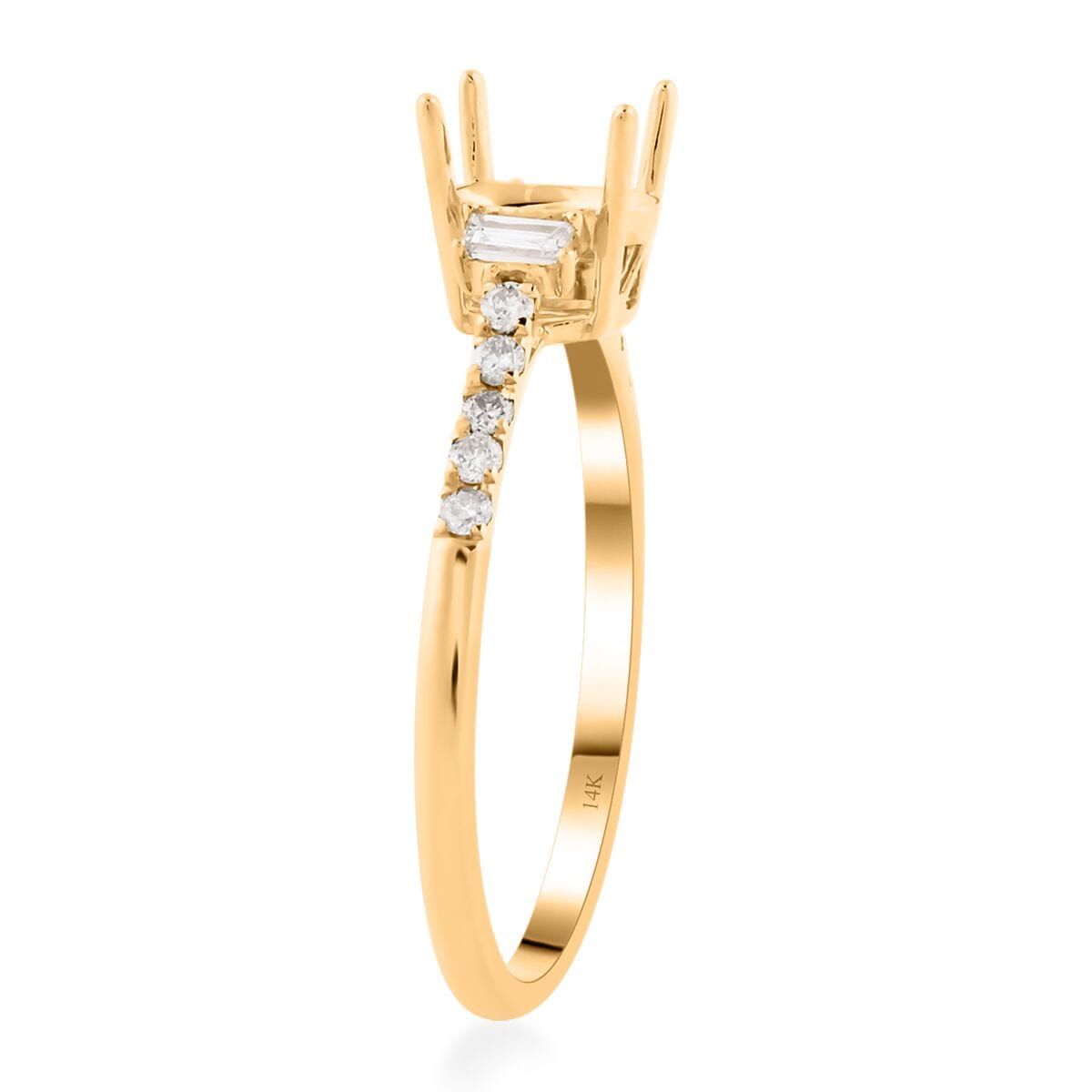 Luxoro Diamond (I2) 0.25 ctw Mounting Ring in 14K Yellow Gold (Size 10.0) image number 1