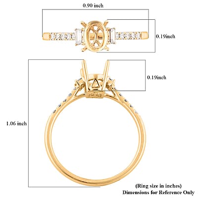 Luxoro Diamond (I2) 0.25 ctw Mounting Ring in 14K Yellow Gold (Size 10.0)